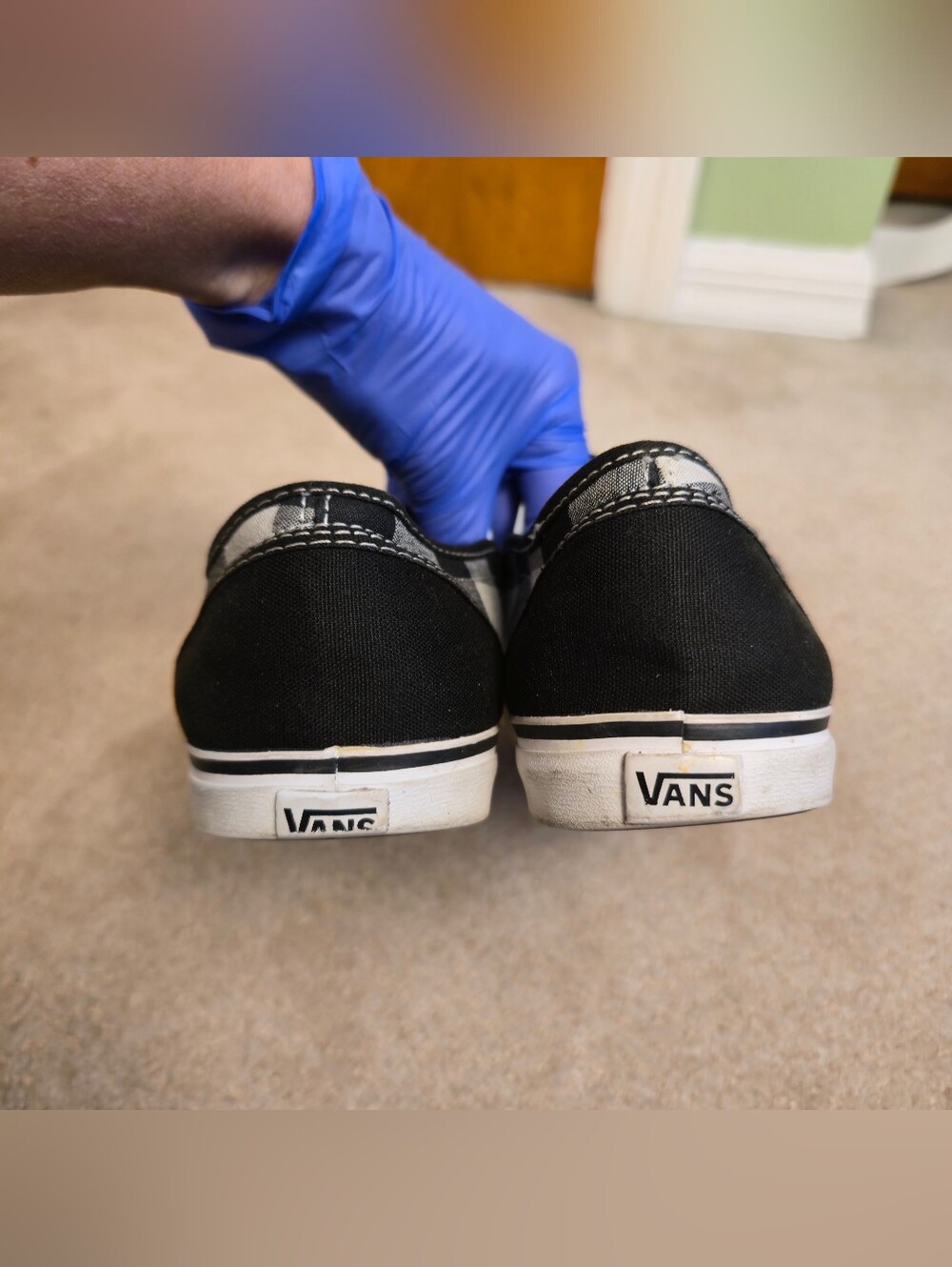 Vans Women's Slip-on Canvas Sneaker Flats Black White Lg Gingham Check  Sz 8 - Picture 8 of 9